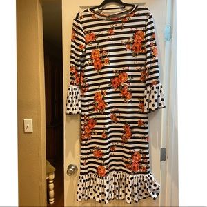 Floral and Stripped Dress